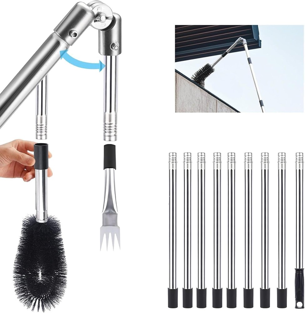 Gutter Cleaning Tools from the Ground, 13.1FT Adjustable Cleaner Black