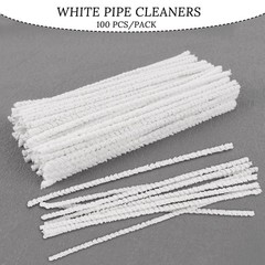 100 Pcs Pipe Cleaners, Cotton & Iron Wire Cleaner, 6-Inch Pipecleaners…