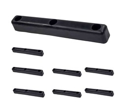 8 Pack 16″x2″x2″ Rectangular Rubber Dock Bumper with 3 Holes Impact Resistant