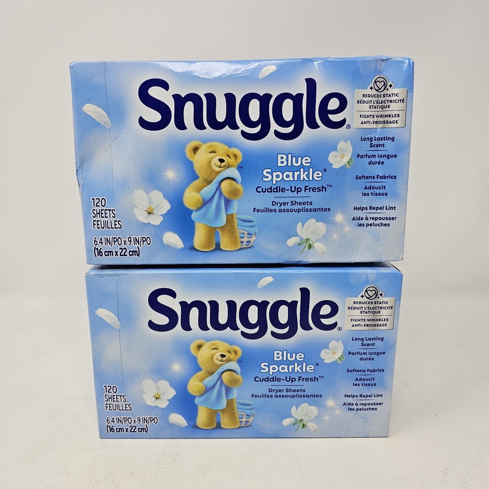Snuggle Fabric Softener Dryer Sheets – Blue Sparkle 120 Count (Pack Of 2)