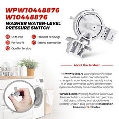 𝟮𝟬𝟮𝟲 𝙐𝙥𝙜𝙧𝙖𝙙𝙚𝙙 WPW10448876 Washer Water-Level Pressure white