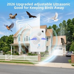 2026 Ultrasonic Bird Repellent Devices 1 Count (Pack of 2), White