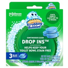 Scrubbing Bubbles Continuous Clean Toilet Drop-Ins, Automatic Blue Toilet Bowl C