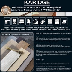 Laminate Vinyl Floor Repair Kit with Heat Pen, 11 Colors Hardwood Black