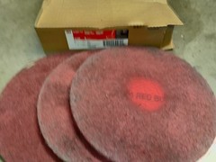 3M Red 20″ Floor Buffer Pad 5100, 20 in, 175 TO 600 RPM CASE OF 3 FREE SHIPPING