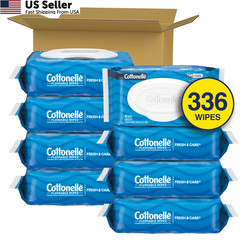 Fresh Feel Flushable Wet Wipes Adult 8 Flip-Top Packs 336 Total Wipes USA