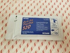 ECOLAB Quik Fill Pour Pak 520 (Professional Strength Glass Cleaner) (4) Packs