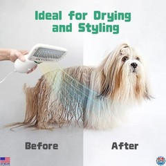 2-in-1 Dog Hair Dryer & Slicker Brush – 300W Portable Grooming Tool for Pets