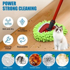 Mop Heads Replacements Compatible with Ocedar RinseClean 2-Tank System Green