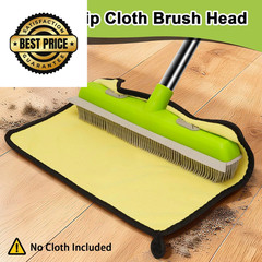 Pet Hair Removal Rubber Broom, Carpet rake with Squeegee for Cleaning Green