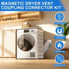 Janhemei Magnetic Dryer Vent Connector Kit, 4-Inch by 31.5-Inch silver