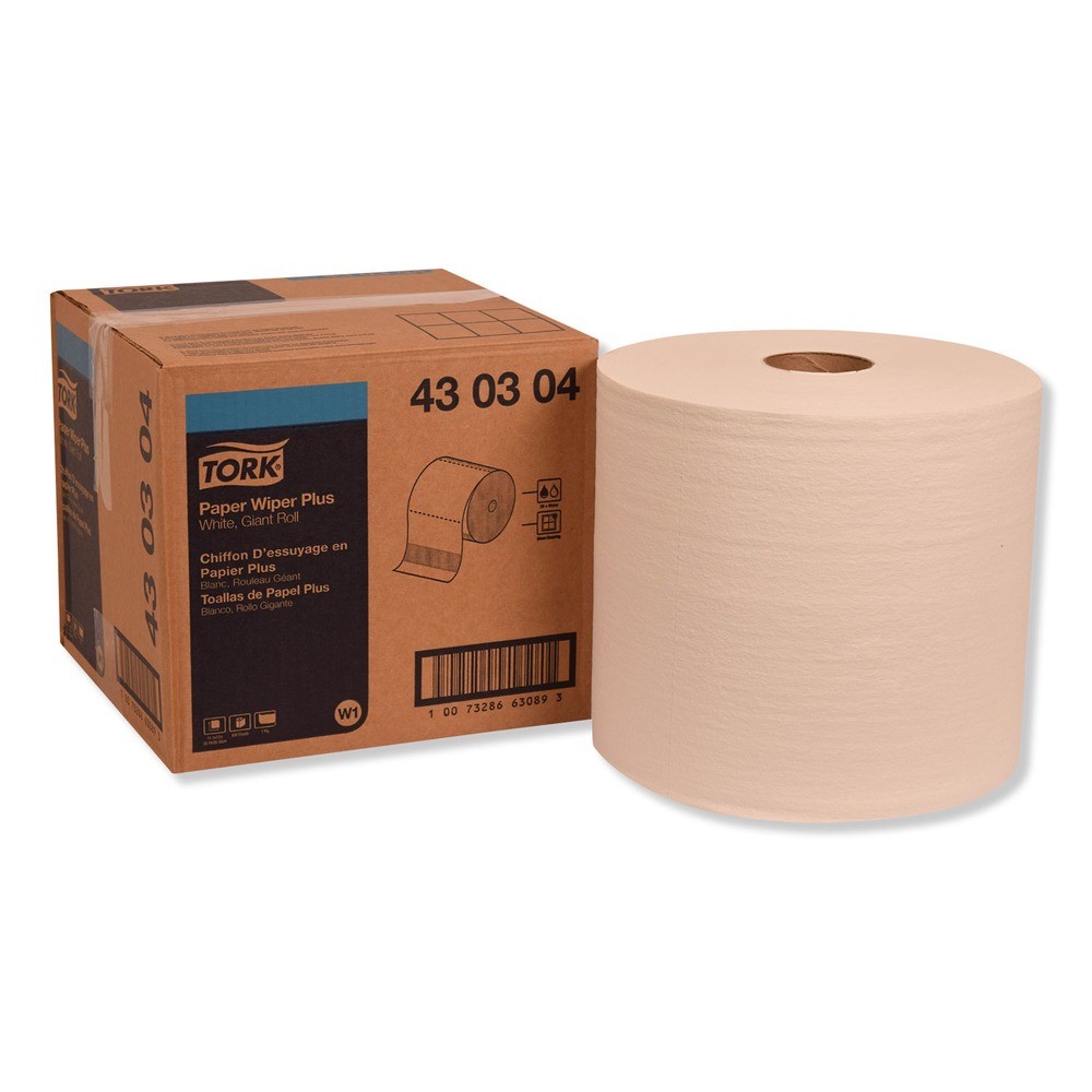 Tork 430304 11.1 in. x 12 in. Paper Wiper Plus – White (1 Roll/Carton) New