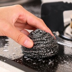 KTOJOY 6 Pack Stainless Steel Wool Scrubber, Scrubbing Scouring 3*1.4, Silver