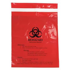 Zoro Select Mrwb142316 Biohazard Bags,0.5 Gal.,Red,Pk100