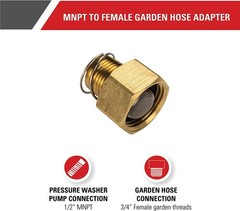 Simpson Genuine OEM Inlet Fitting, 1/2″ NPT(M) X 3/4″ GHT – 7100051