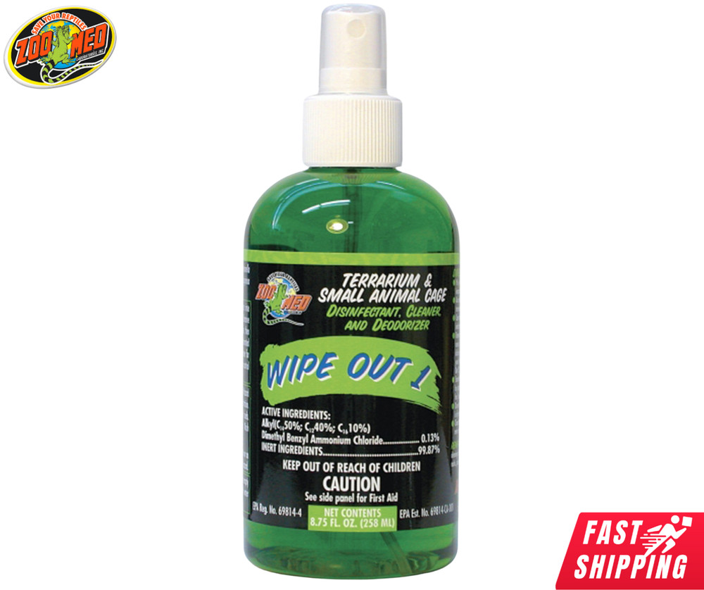 Zoo Med Wipe Out 1 Terrarium & Small Animal Cage Disinfectant Cleaner, 8.75 Oz.