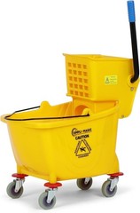 Heavy-Duty Yellow Mop Bucket with 50,000 Cycles Side Press Wringer – 26 Quart