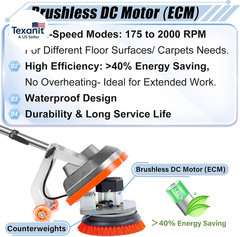 Commercial Floor Scrubber Machine, Heavy Duty Orbital Floor Cleaner, Multi-Funct