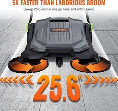 VEVOR Industrial Floor Sweeper – 26″ Walk-Behind Non-Electric Push Sweeper – NEW