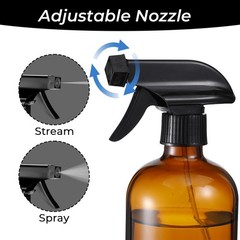 Pafeooui 6 Pack Amber Glass Spray Bottles, Refillable 16 oz Empty Bottle…