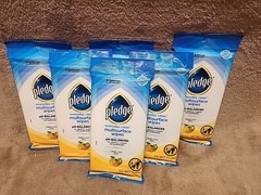 Lot of 6: PLEDGE Citrus Multi Surface Wipes 25 Pre-Moistened Wipes Per Package.