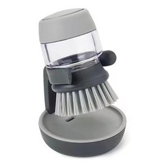 Dish Brush with Soap Dispenser, Dishwashing Kitchen Scrub Brushes Gray