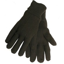 Gloves & ar Adult Jersey Gloves, Brown, Lar Pa of 12 US