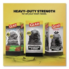 Glad 78966 30″ x 33″ Three-Ply Large Drawstring Trash Bags – Black (168/CT) New