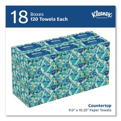 Kleenex 01701CT 9 in. x 10.5 in. 1-Ply POP-UP Box Hand Towels – WT (2160/CT) New