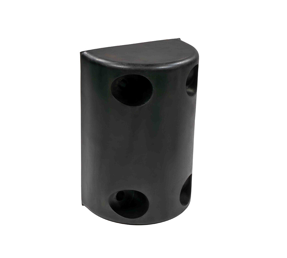8″x5-1/4″x3-1/2″ Rubber Dock Bumper with 4 Hole Impact Resistant Half-Oval