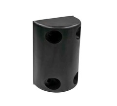 8″x5-1/4″x3-1/2″ Rubber Dock Bumper with 4 Hole Impact Resistant Half-Oval
