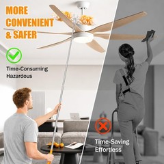 Gelibo 6ft Extendable Duster Handle with 5 Refills,Compatible Orange
