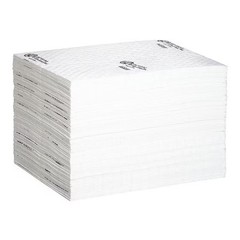 Pig Mat4105 Sorbent Pad, 22 Gal, 16 In X 20 In, Oil, White, Polypropylene