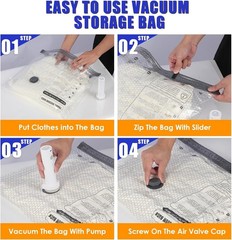 18 Pack Vacuum Storage Bags for Travel with Rechargeable Cordless Pump, Vacuum