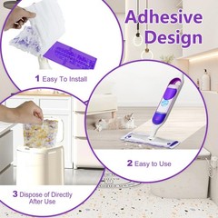 20 Count Disposable for Swiffer Power Mop Pads & 20 Count, Violet