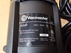Vacmaster PE401 Polypropylene Wet & Dry Vacuum Pump. 120V, 60 Hz, 4 Amp