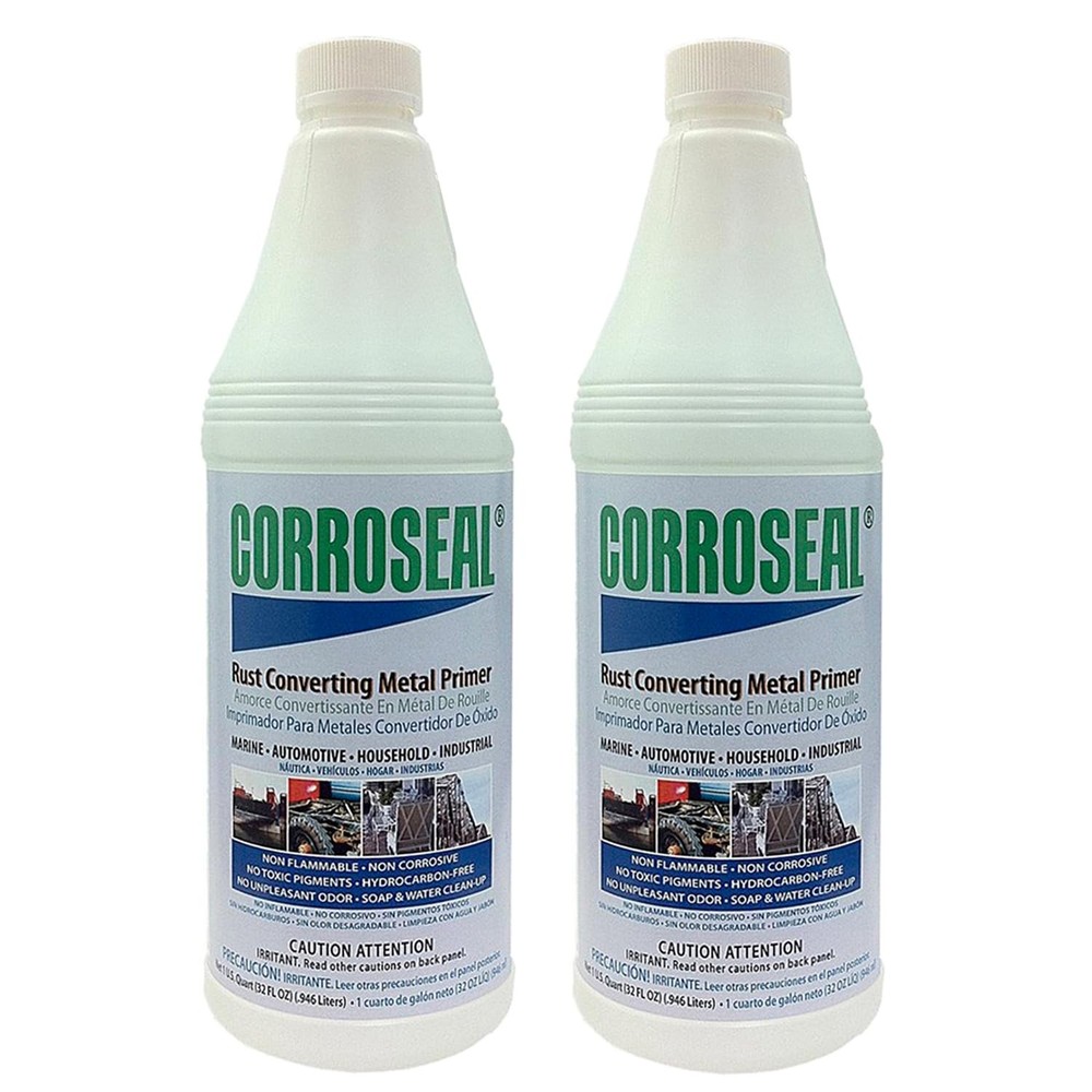 Rust Converter & Metal Primer WaterBased Rust Repair, 1 Quart 2Pack