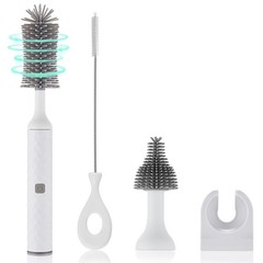 biqin Rechargeable Electric Bottle Brush Cleaner Set, 360° X-Large, White