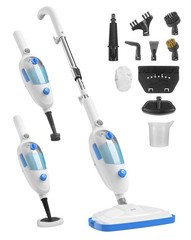 Steam Mop for Floor Cleaning, 10in1 Multi Purpose 23ft Cord Mop, White