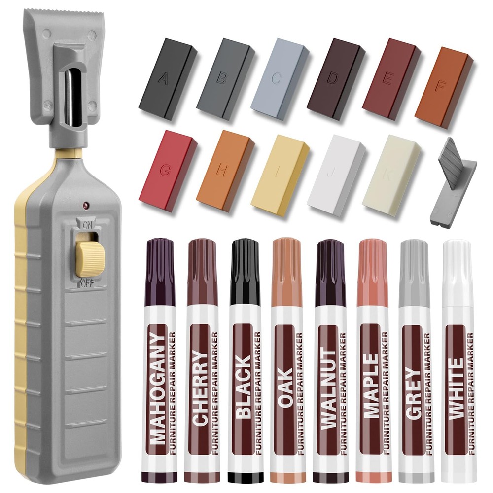 Vinyl Floor Repair Kit with Heat Pen – 11 Colors Laminate Wood 11