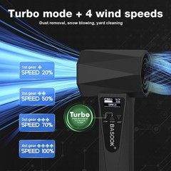 Turbo Dryer Blower for Car & Snow Removal – 134MPH High-Speed Cordless Blower…