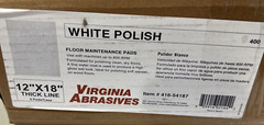 Virginia Abrasives White Polish Floor Maintenance Pads 12″x18″ Thick (5-Pack)