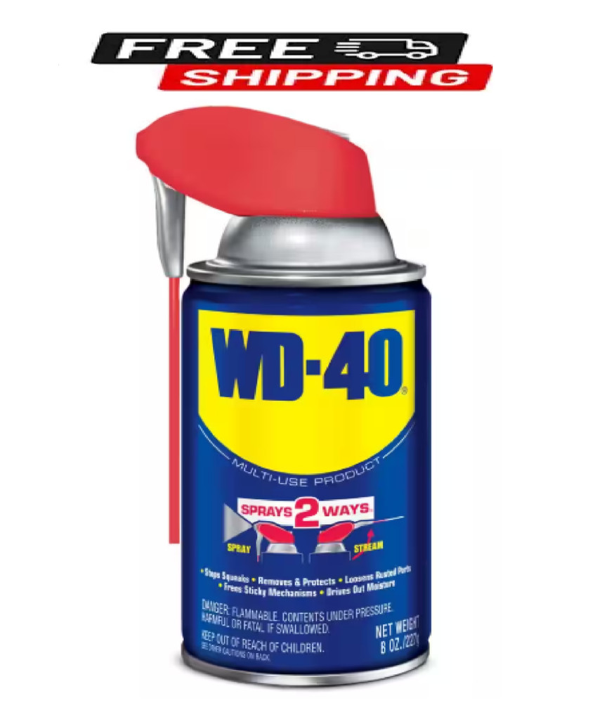 8 oz. Original WD-40 Formula, Multi-Purpose Lubricant Spray with Smart Straw