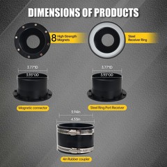 4 inch Magnets Dust Collection Adapter, Magnetic Collector Fittings…
