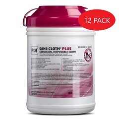 12 Pack Sani-Cloth Plus Germicidal Surface Disinfectant Wipes 160 Wipes per Pack