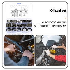 qxayxa 160 Pcs Bonded Seal Washers, Automotive Self-Centered black