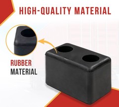 4Pack 6”x3-1/2”x3-1/2” Rectangular Rubber Dock Bumper with 2 Holes – Impact R…