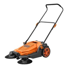 VEVOR Walk-Behind Floor Sweeper Manual Hand Push Sweeper 25.6″ Sweeping Width