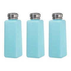 3pcs 17 Oz/500ml Alcohol Push Down Pump Dispenser Bottle Press, Blue