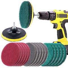 Swpeet 16Pcs 5Inch 3 Different Color Scrubbing Pads Drill Powered Brush Tile…